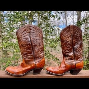 Dan Post eel skin and leather western boots